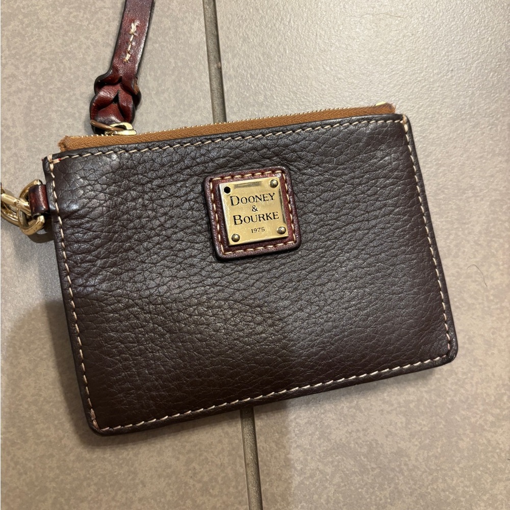 Dooney & Bourke Dark Brown Leather Wristlet